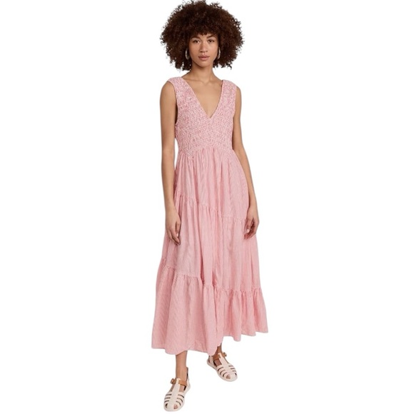 Free People - Juno Maxi Elegant Pink Sleeveless Dress Sz S - Picture 1 of 9